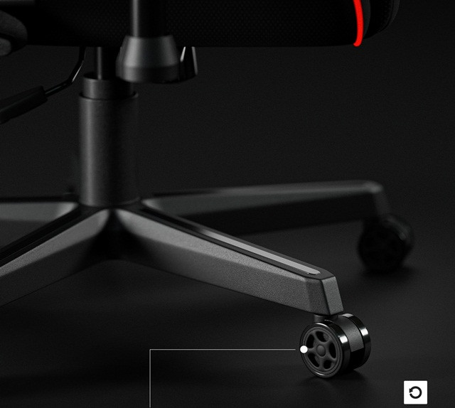 Fotel gamingowy DIABLO X-ST4RTER fotel czarny LED - zdjęcie 5