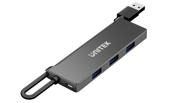 UNITEK HUB USB-A 4X USB-A 5 GBPS, CZARNY - zdjęcie 1