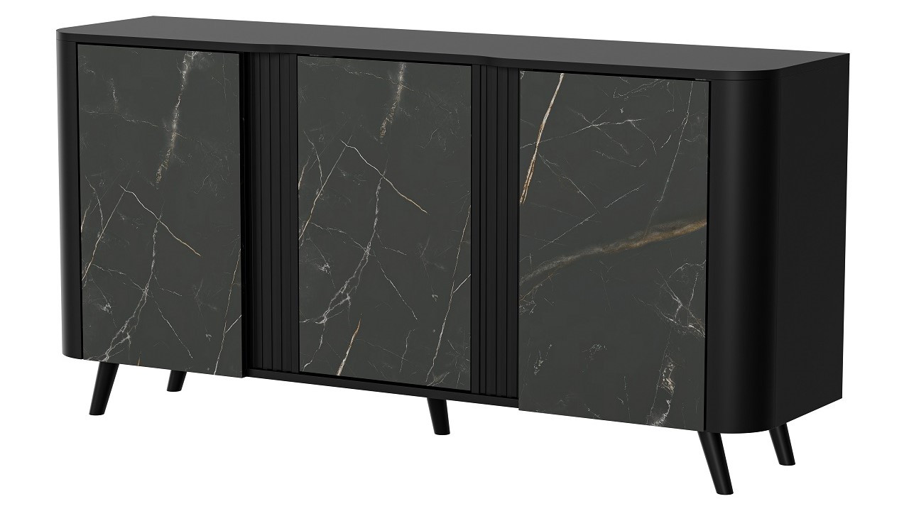 Komoda VOLARE 151x39x75 czarny/san sebastian - zdjęcie 1