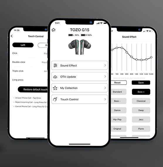 Słuchawki TWS TOZO Gaming Pods Black - zdjęcie 5
