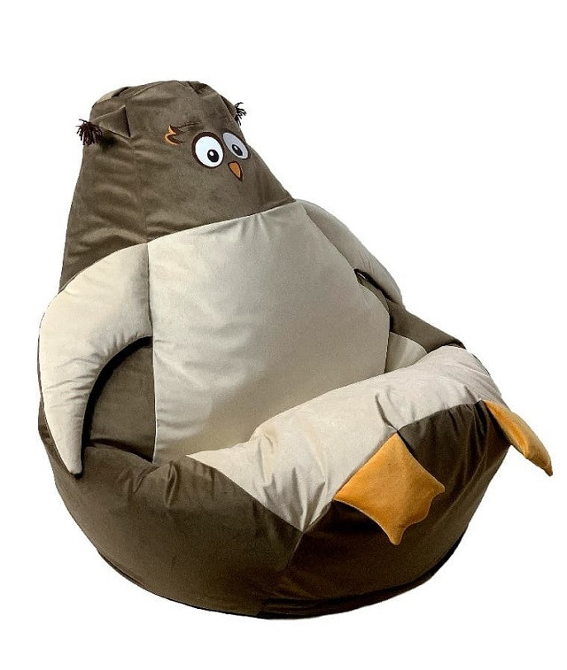 Pufa worek sako SOWA brąz-beż XL 130x90 - zdjęcie 1