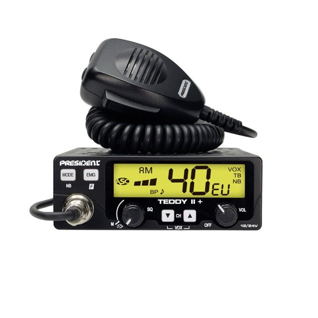 CB Radio PRESIDENT Teddy II+ 12/24V + ASC 7 kolorów AM/FM - zdjęcie 2