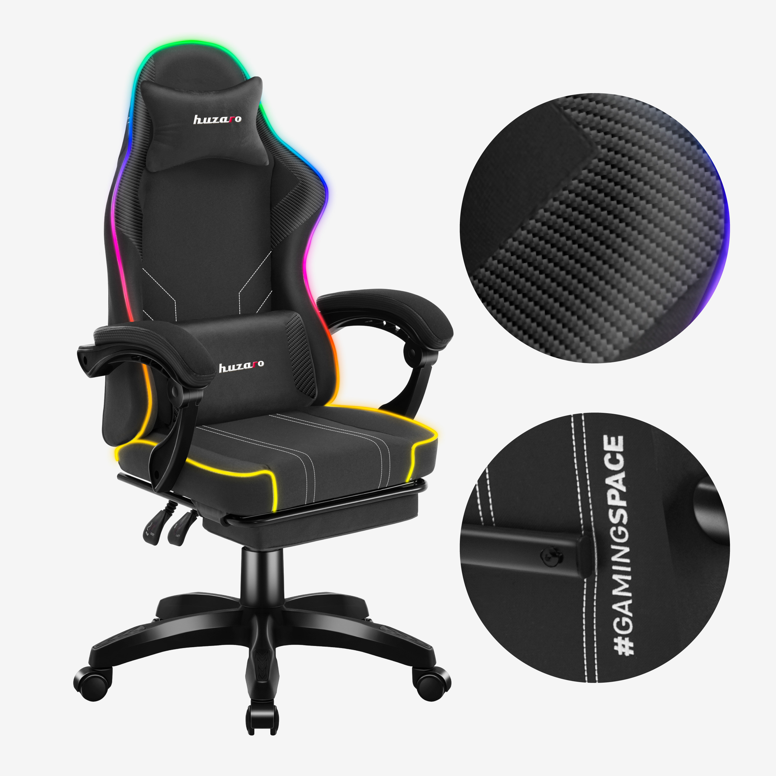 Fotel gamingowy Force 3.7 RGB Black - zdjęcie 6