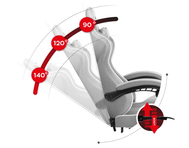 Fotel gamingowy Huzaro Force 4.7 White Mesh - zdjęcie 5