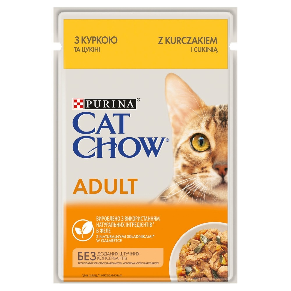 PURINA CAT CHOW Adult mokra karma dla kota z kurczakiem i cukinią 85g - zdjęcie 1