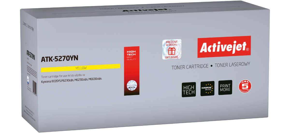 Activejet ATK-5270YN Toner do drukarki Kyocera, Zamiennik Kyocera TK-5270Y; Supreme; 6000 stron; Żólty. - zdjęcie 6