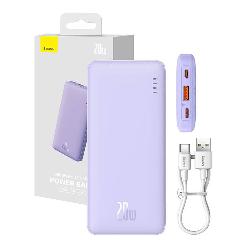 BASEUS POWERBANK AIRPOW 10000MAH 20W (FIOLETOWY) - zdjęcie 1