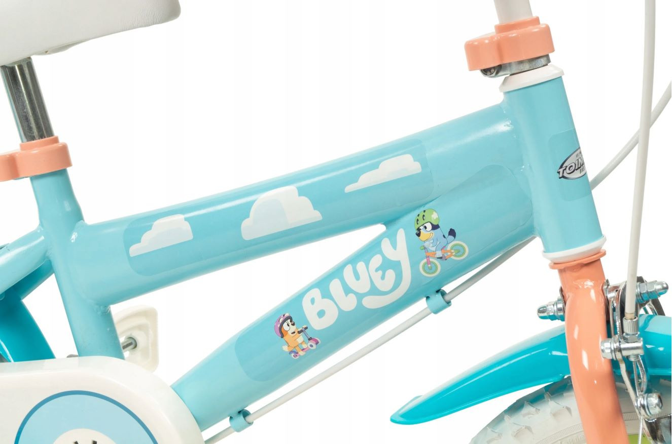 Rower dziecięcy TOIMSA Bluey 12" Błękitno-limonkowy - zdjęcie 4