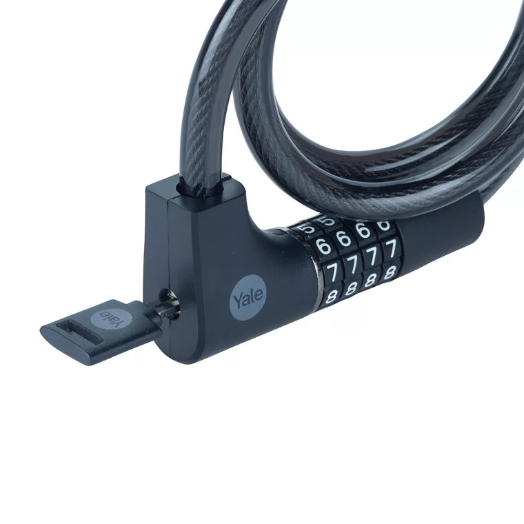 Linka rowerowa stalowa z zamkiem szyfrowym i kluczem 12x1000mm Yale Essential Security Combination & Key Cable Lock - zdjęcie 1