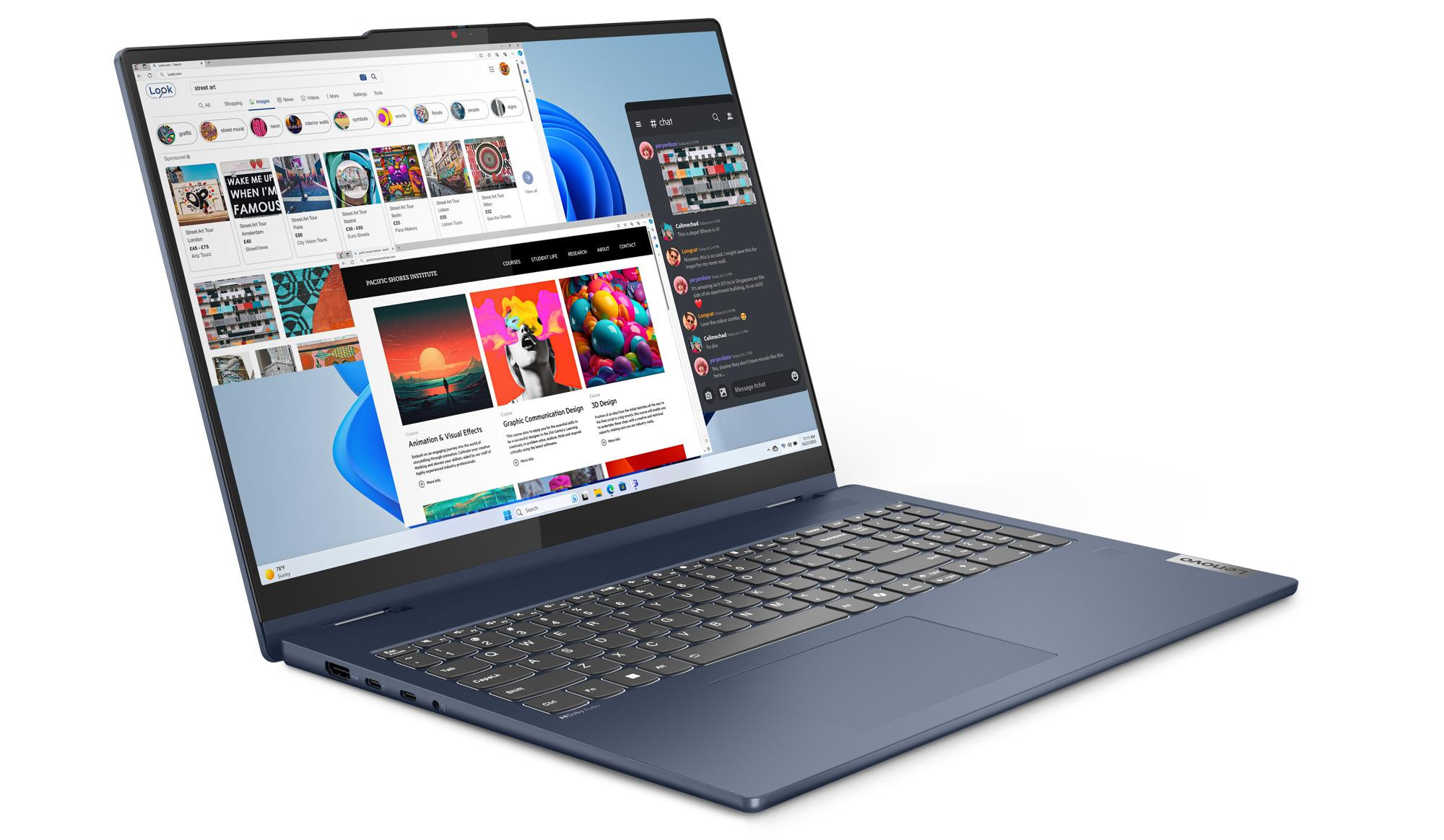 Lenovo 5-16IRU9 Core 7 150U 16" WUXGA Touch 16GB SSD1TB BT BLKB FPR x360 Win11 Cosmic Blue (REPACK) 2Y - zdjęcie 4