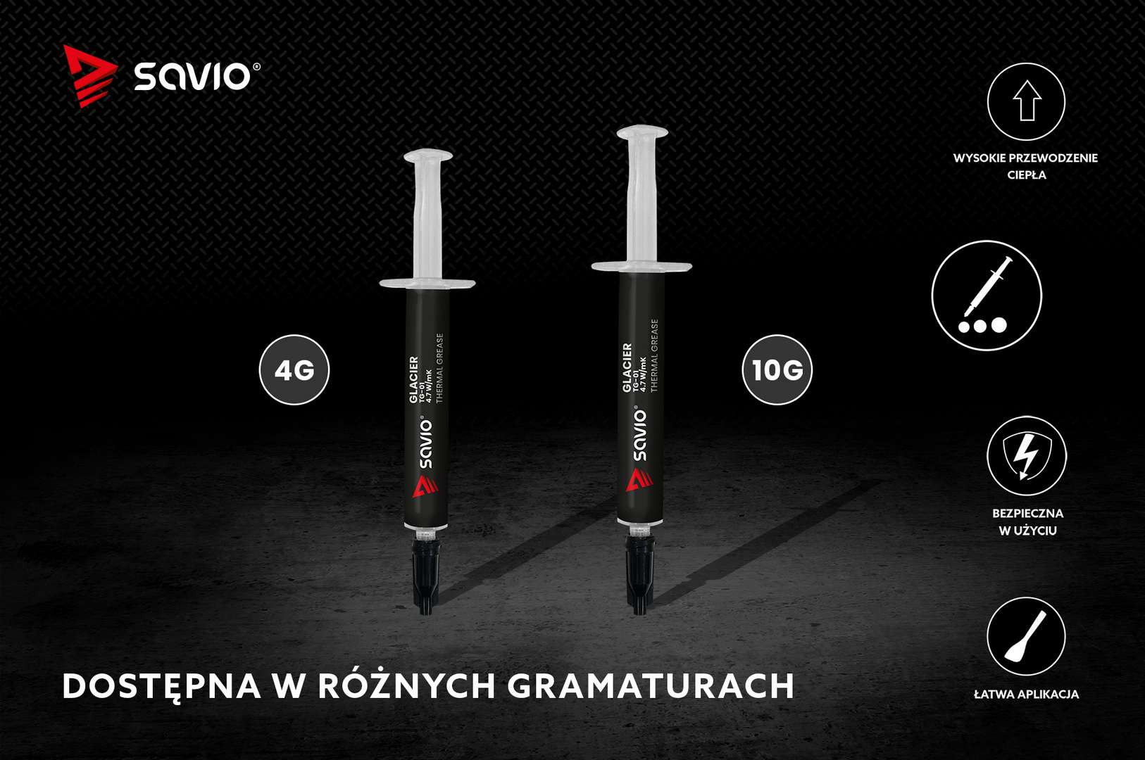 SAVIO PASTA TERMOPRZEWODZĄCA 4,7W/MK, 10G, TG-01 - zdjęcie 5