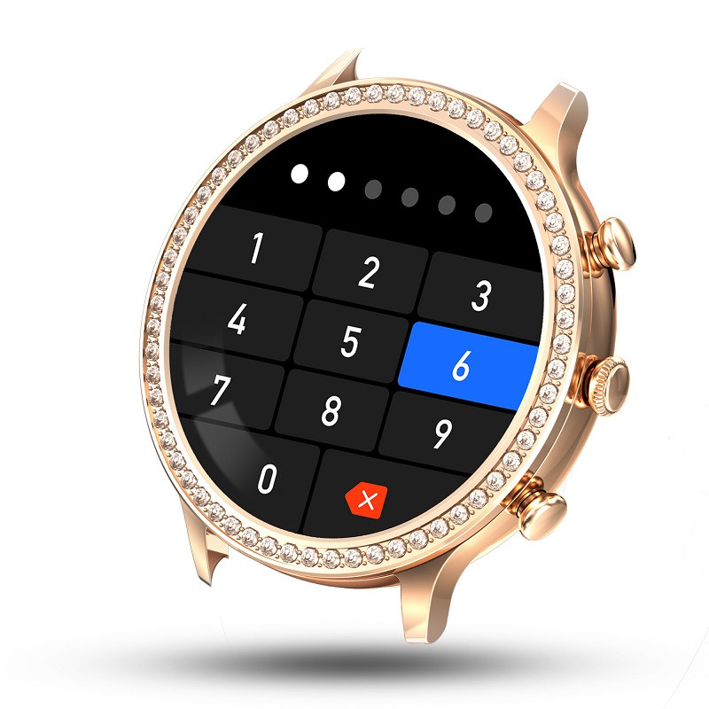 Smartwatch damski Manta Diamond Lusso srebrny + bransoletka YES - zdjęcie 6