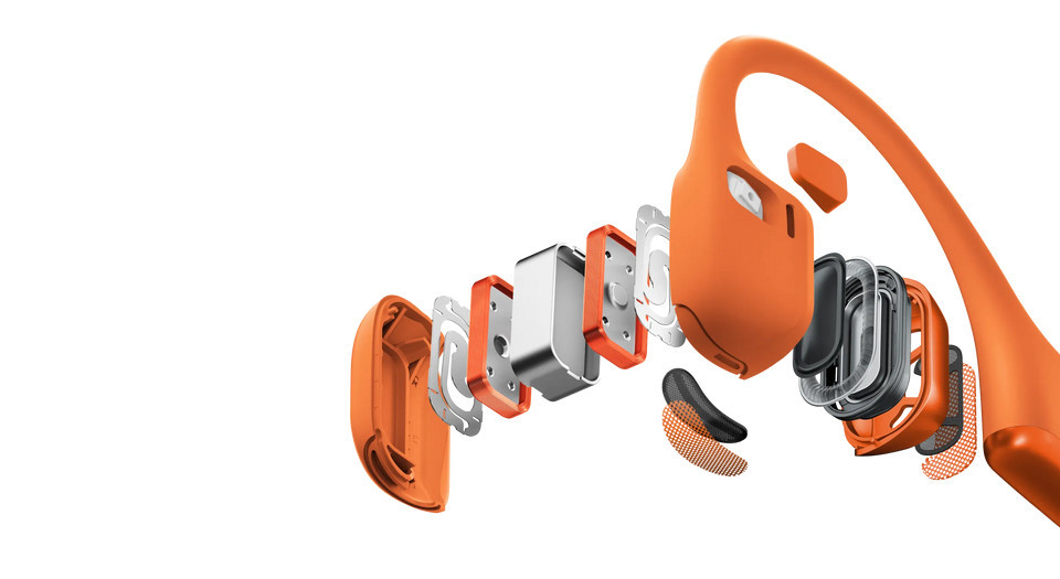 Słuchawki bezprzewodowe kostne Shokz Openrun Pro 2 USB-C pomarańczowe - zdjęcie 2