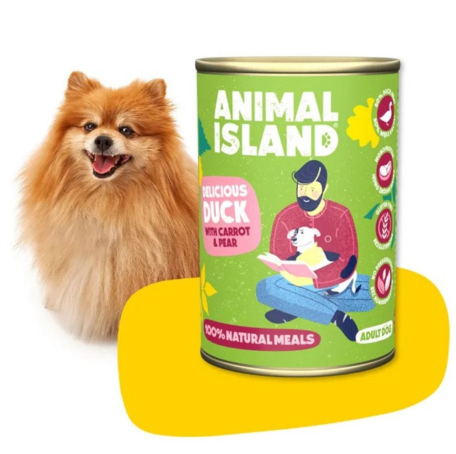 ANIMAL ISLAND Kaczka z prosem i marchewką - mokra karma dla psa - 400g - zdjęcie 1