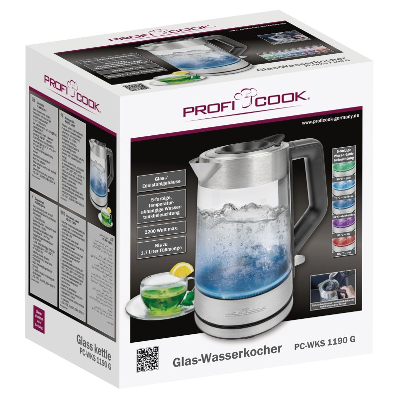 Czajnik bezprzewodowy PROFICOOK PC-WKS 1190 G - zdjęcie 1