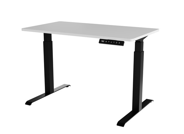 Biurko z elektryczną regulacją wysokości MOON 121x67x72-120 czarny/biały - zdjęcie 2