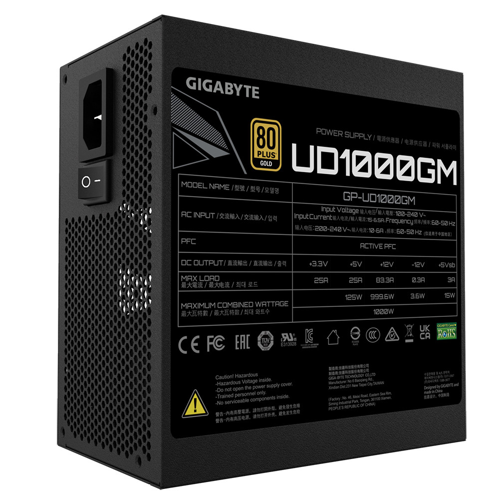 Zasilacz Gigabyte UD1000GM 1000W 80+ Gold - zdjęcie 1