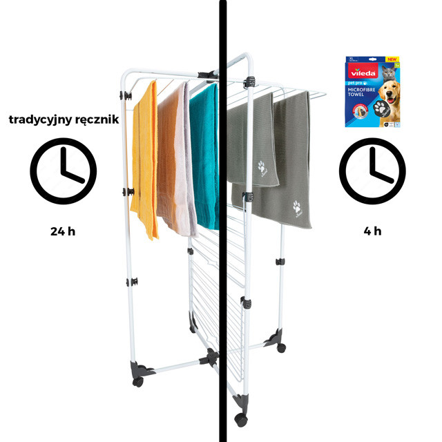 VILEDA Pet Pro XL Ręcznik z mikrofibry dla zwierząt - 100x65 cm - zdjęcie 5