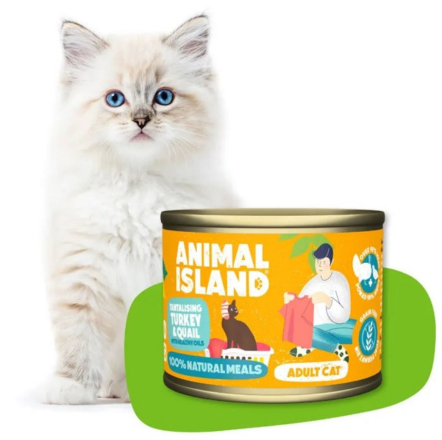 ANIMAL ISLAND Indyk z przepiórką - mokra karma dla kota - 200g - zdjęcie 1