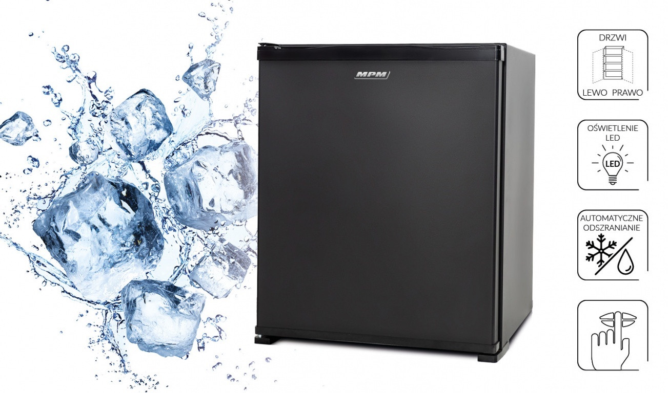 Bezszmerowy minibar termoelektryczny MPM-30-MBS-06/L z szklanym frontem czarny - zdjęcie 2
