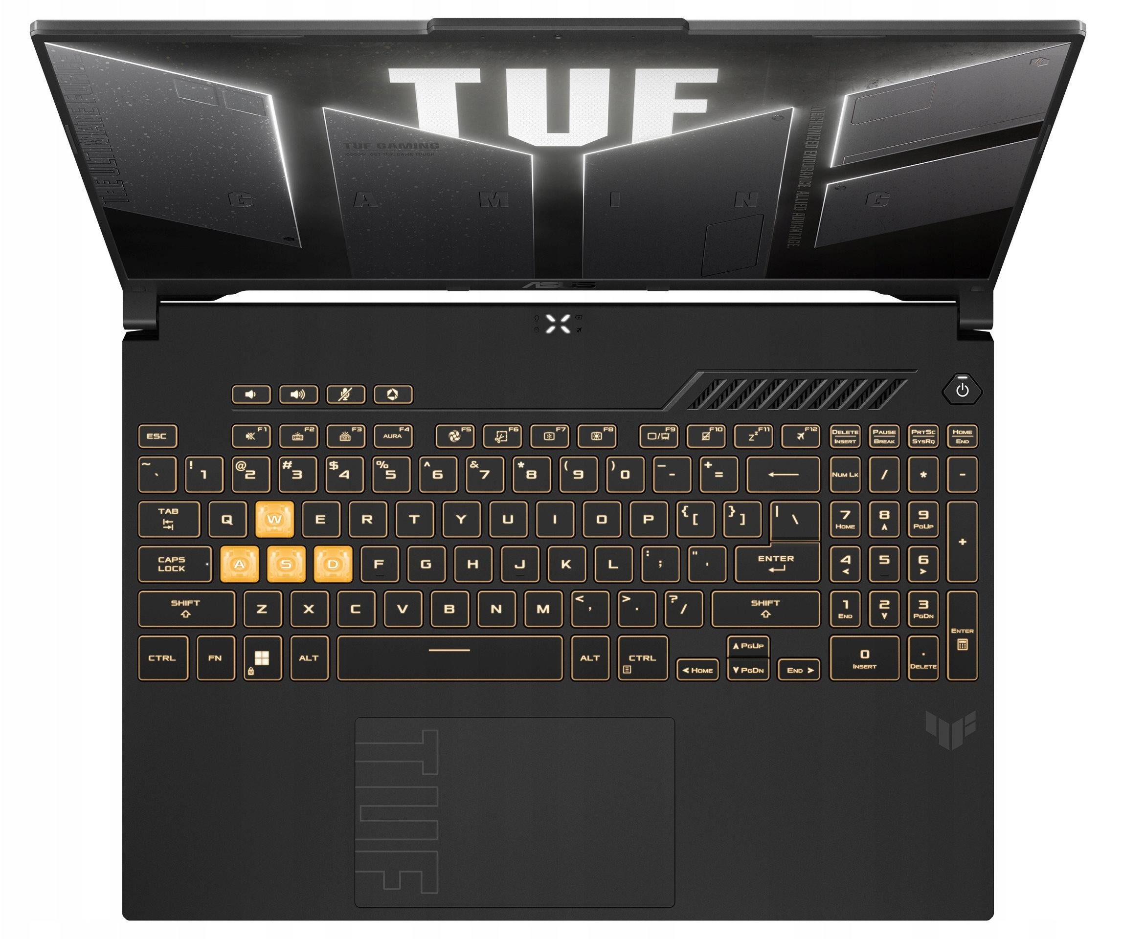 ASUS TUF Gaming F16 FX607VU-I5085 Core 5 210H 16.0"FHD+ 144Hz Value IPS-level 300nits AG 8GB DDR5 SSD512 GeForce RTX 4050_6GB WLAN+BT LAN Cam720p 56WHrs NoOS Mecha Gray - zdjęcie 2