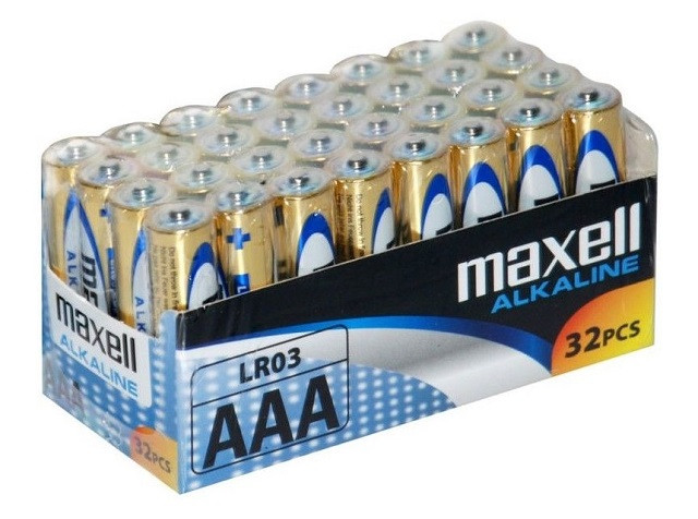MAXELL Bateria alkaliczna ALKALINE LR03 AAA FOLIA karton zestaw 32 sztuki 1,5V (8 zgrzewek po 4 sztuki) - zdjęcie 1