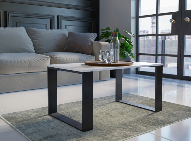 Stolik ława MODERN 90x58xH50 biały/czarny - zdjęcie 1