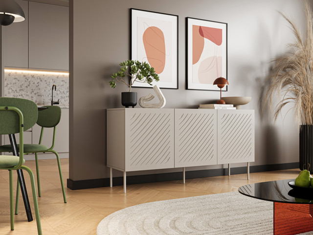 Komoda SIENA 150,5x40x75 kaszmir mat - zdjęcie 1