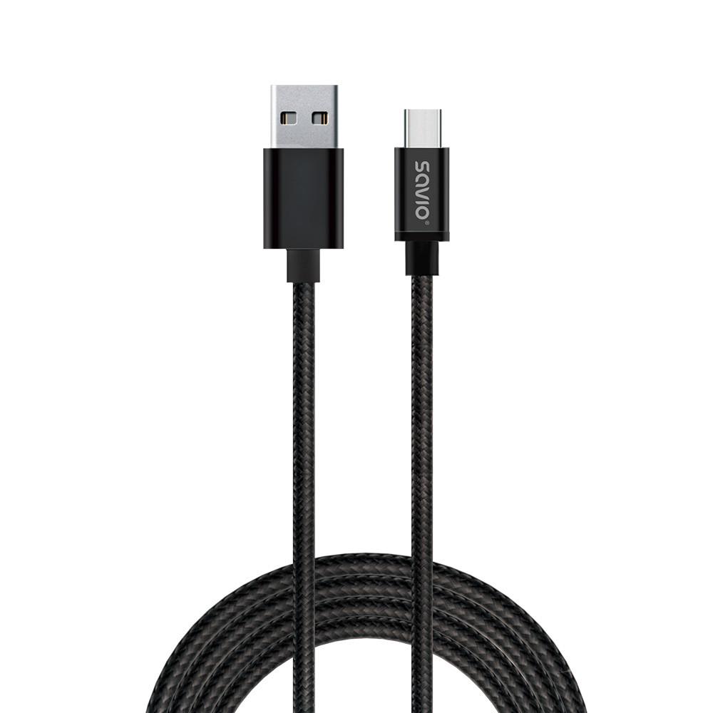 SAVIO KABEL USB - USB TYP C 2.1A, OPLOT, 2M CL-129 - zdjęcie 1