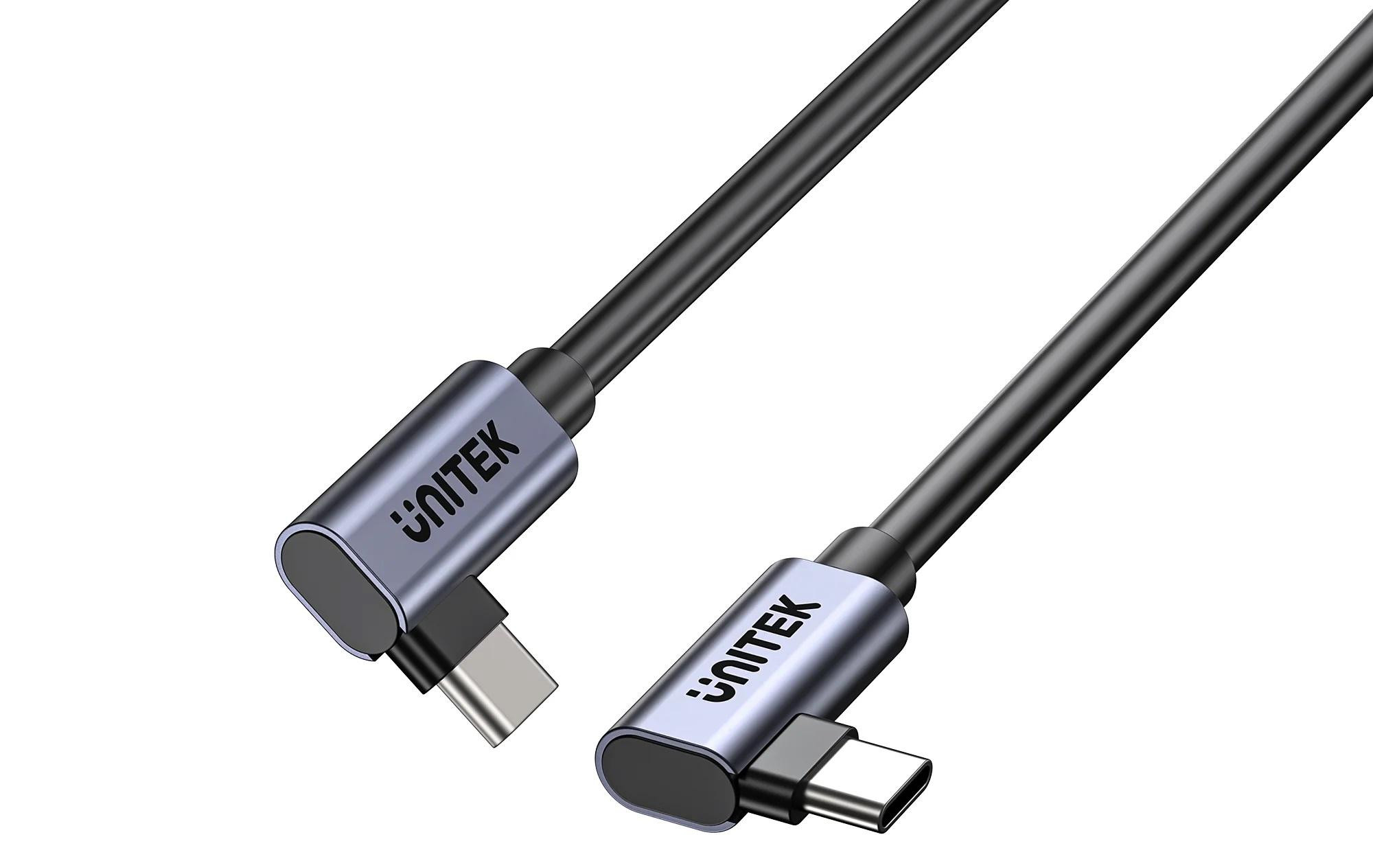 UNITEK KABEL USB-C KĄTOWY 90°/90° PD 100W M/M 1M - zdjęcie 2