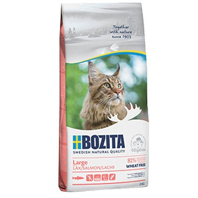 BOZITA Large Wheat free Salmon - sucha karma dla kotów dużych i długowłosych - 2kg - zdjęcie 1