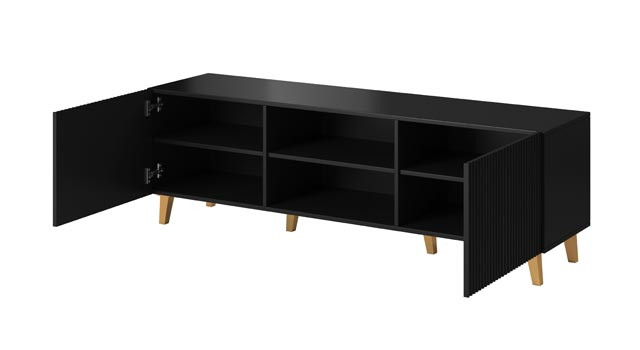 Szafka RTV PAFOS 150x40x52 czarny mat - zdjęcie 5
