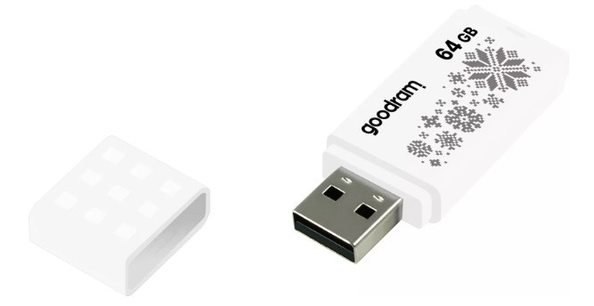 GOODRAM FLASHDRIVE 64GB UME2-WINTER WHITE USB 2.0 - zdjęcie 2