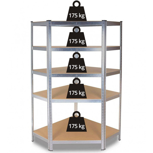 REGAŁ MAGAZYNOWY NAROŻNY METALOWY GC9030 30cm - zdjęcie 3
