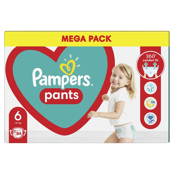 PAMPERS Pieluchomajtki XL Rozm 6, 15+kg,84szt - zdjęcie 1