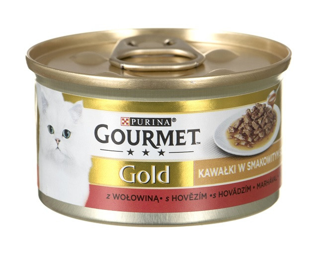 Gourmet Gold Sauce Delight z wołowiną - mokra karma dla kota - puszka - 85 g - zdjęcie 1