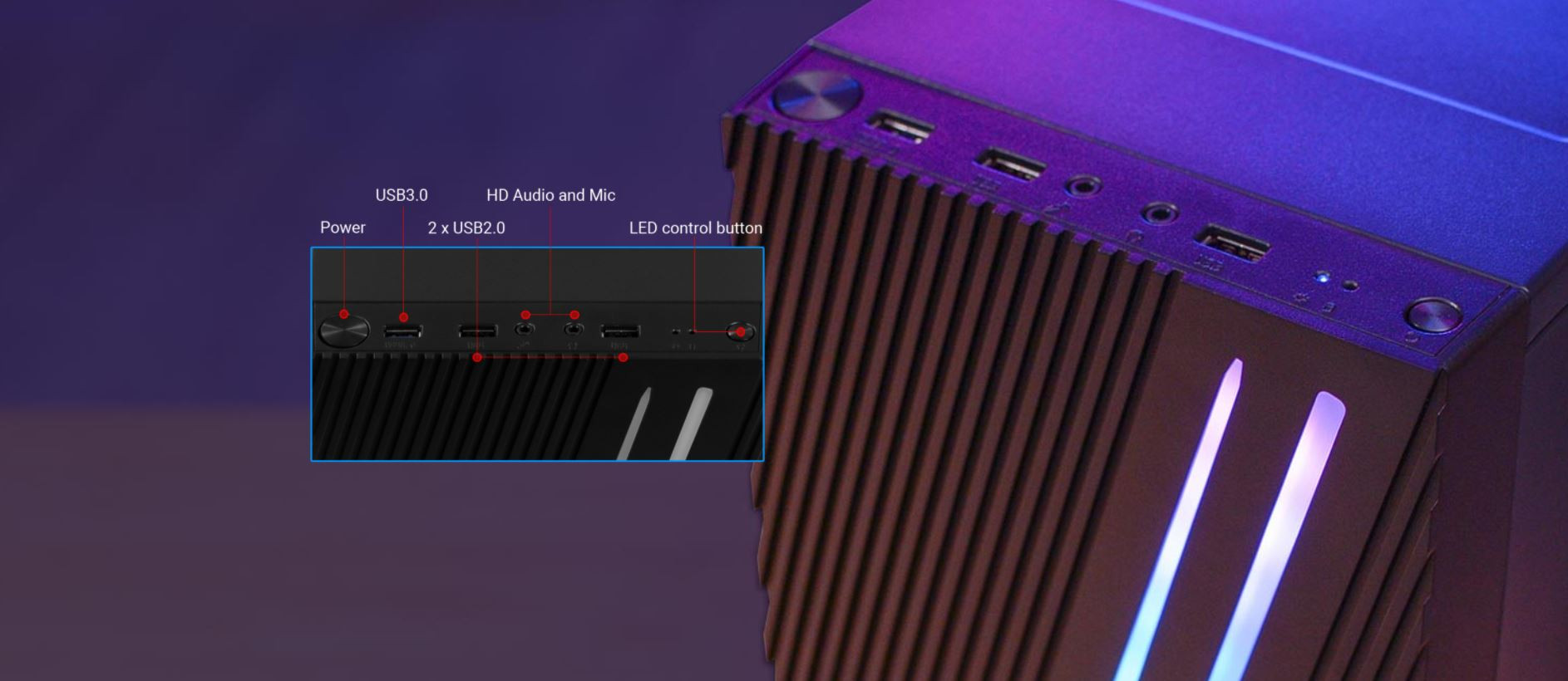 OBUDOWA AEROCOOL PGS STREAK A USB 3.0 Black RGB - zdjęcie 4