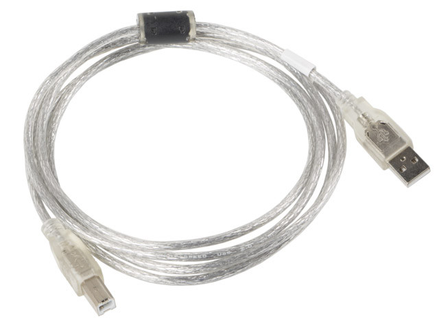 Lanberg kabel usb 2.0 am-bm 1.8m, ferryt, transpar ca-usba-12cc-0018-tr - zdjęcie 2