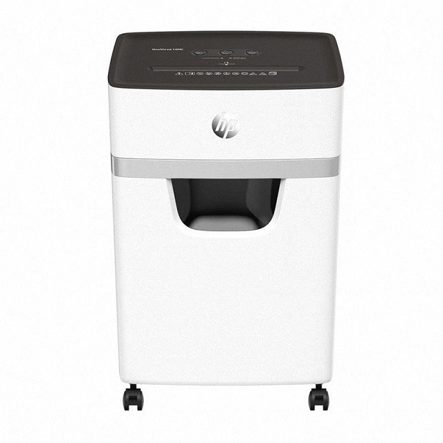 HP Niszczarka ONESHRED 10MC, mikrościnki, P-5, 10 kart., 20l, jasnoszara - zdjęcie 1