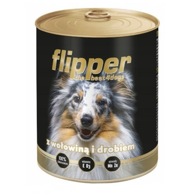 DOLINA NOTECI Flipper z wołowiną i drobiem - mokra karma dla psów - 800 g - zdjęcie 1