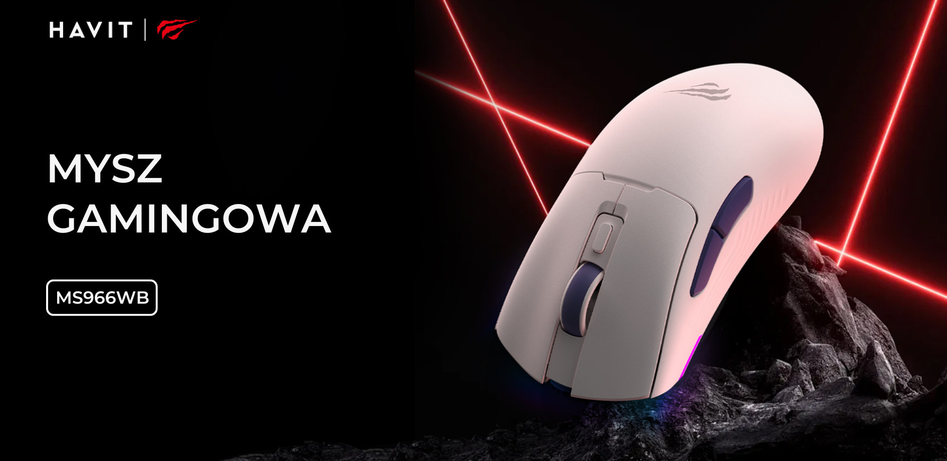Mysz gamingowa bezprzewodowa Havit MS966WB (biały) - zdjęcie 1