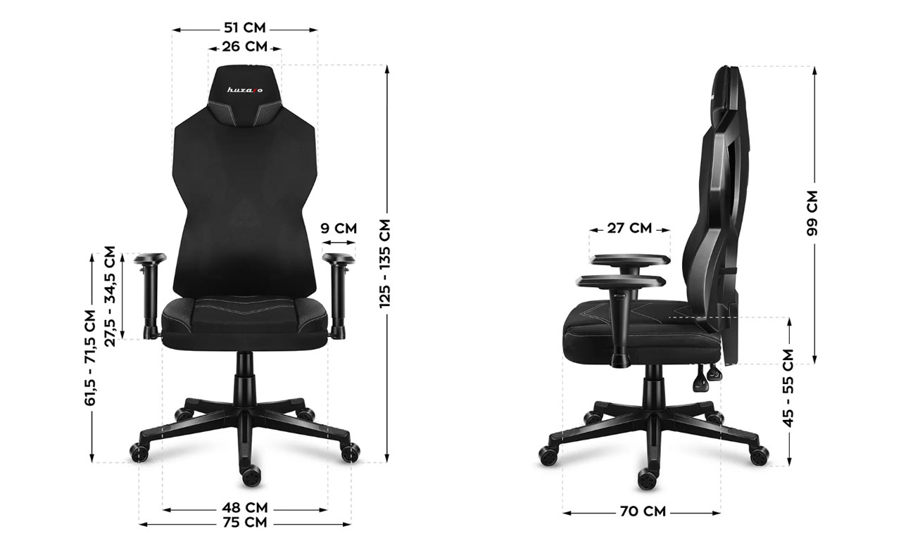 Fotel gamingowy Huzaro Combat 6.2 Black RGB - zdjęcie 10