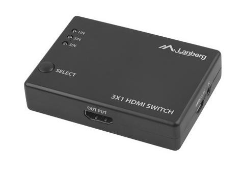 LANBERG SWITCH VIDEO 3X HDMI + PORT MICRO USB - zdjęcie 1