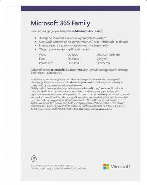 Microsoft 365 Family Polish EuroZone Subscr - zdjęcie 2