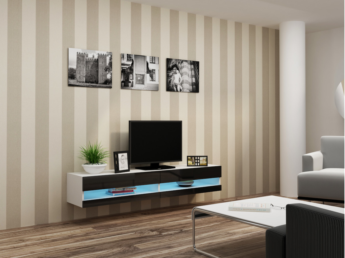 Zestaw meblowy VIGO NEW 3 biały/czarny połysk - zdjęcie 2