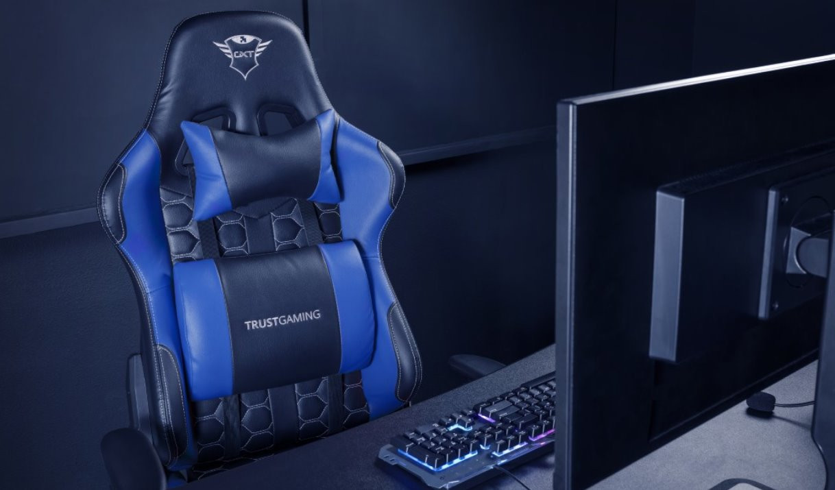 Fotel gamingowy TRUST GXT708B RESTO CHAIR BLUE (24435) - zdjęcie 1