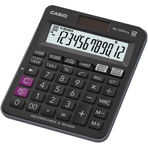 CASIO KALKULATOR BIUROWY MJ-120D PLUS CZARNY, 12 CYFROWY WYŚWIETLACZ - zdjęcie 1