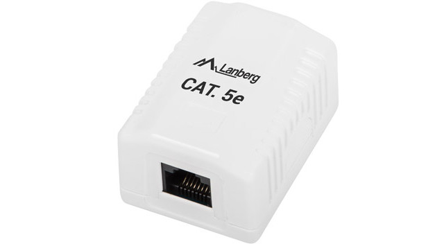 Lanberg gniazdo natynkowe kat. 5e 1x rj45 biale ou5-0001-w - zdjęcie 2