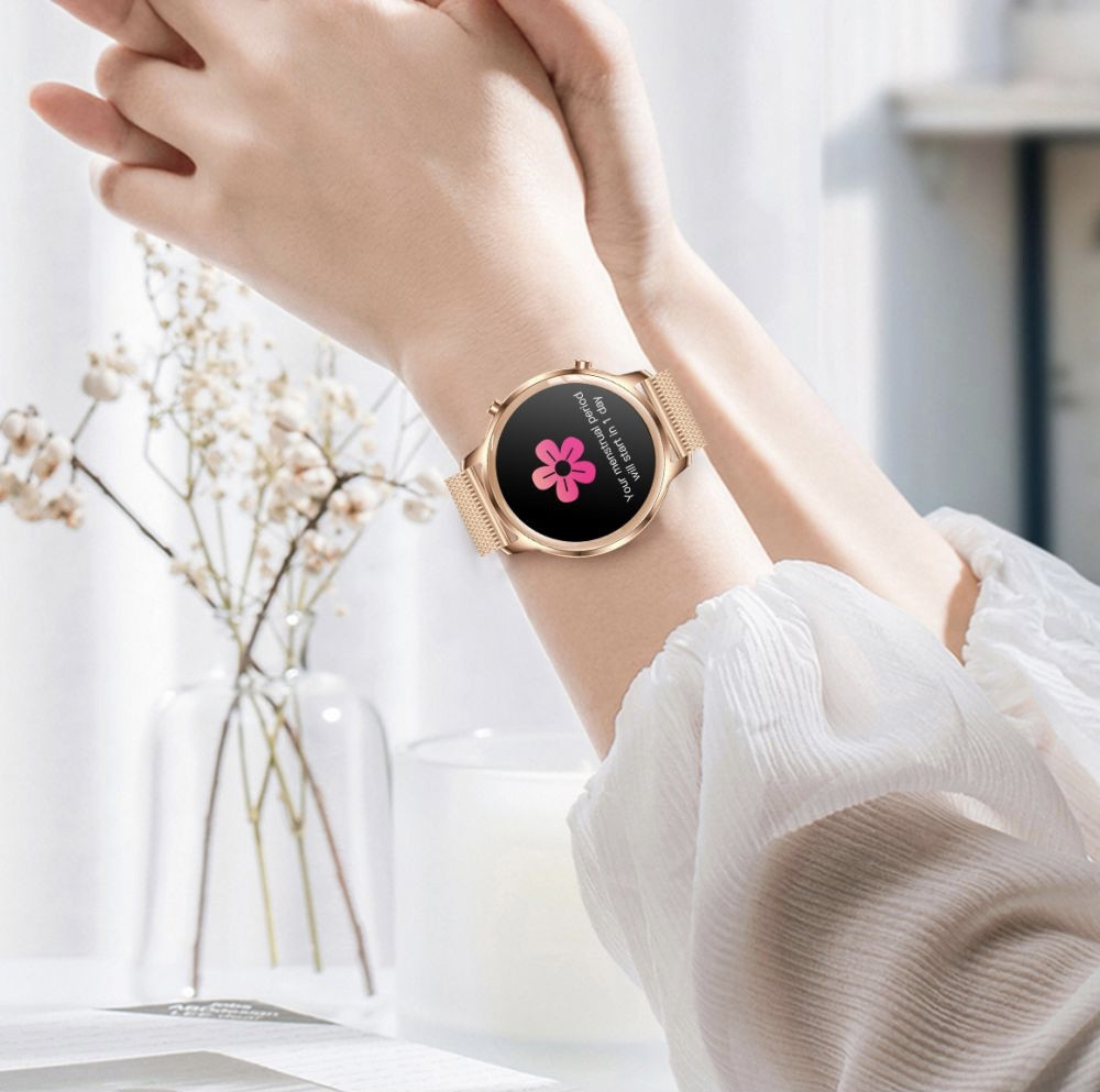 Smartwatch damski Manta Kelly złoty stalowy - zdjęcie 7