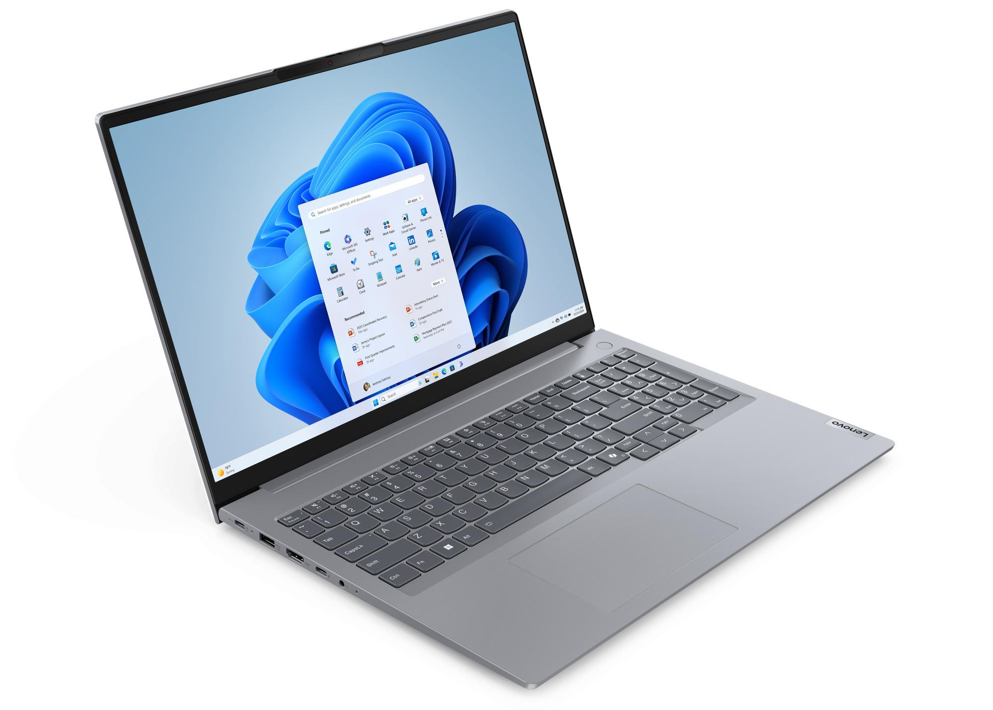 Lenovo ThinkBook 16 G7 IML Ultra 5 125U 16.0"WUXGA IPS 300nits AG 16GB DDR5 SSD512 Intel Graphics W11Pro Arctic Grey 3Y - zdjęcie 3